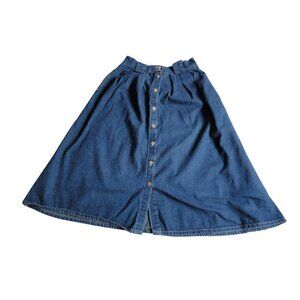 Hunt Club Vintage Women's Denim Button Front Midi Skirt - Womens Size 16